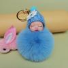 Llavero Colgante de Bolso Esponjoso de Muñeca de Bola de Pelo con Cadena de Bolas Calientes Transfronterizo Joyería de Estilo Adorable para Niñas