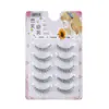 Pestañas Postizas Cruzadas Artificiales Naturales Cinco Pares de Tallos Transparentes de Deseo Puro Maquillaje Ligero Diario Ojo Plano de Cómic Pestañas Postizas