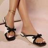 Exportación Transfronteriza Zapatos de Mujer Sandalias de Lazo a Juego de Colores para Mujer 2025 Nuevas Sandalias de Tacón Grueso Talla Grande Sandalias de Moda para Mujer