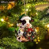 Colgante de Vaca de Navidad Acrílico Plano 2D Cruzado Adorno de Reno Pequeño para Árbol de Navidad Decoraciones Festivas Fuente Mayorista