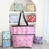 Bolsa de Almacenamiento Plegable Ecológica con Cremallera para Supermercado, Gran Capacidad, Tela Oxford Gruesa y Duradera, Bolsa de Mano para Compras Doméstica