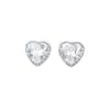 Aretes de Cobre Ecológico con Corazón de Plata Pura en Forma de Corazón con Moissanita para Mujer, Aretes Simples de Corazón Microincrustados, Aretes de Moda Estilo Ins