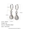 Pendientes Europeos y Americanos de Moda Ins Nicho Clásico Personalizados Creativos de Acero Inoxidable Chapado en Oro de 18K Pendientes de Circonita con Forma de Gota de Agua para Mujer