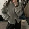 Foto real 26 roupas femininas Roupas femininas coreanas Dongdaemun alta qualidade outono novo estilo corte justo esportiva gola alta zíper bidirecional moletom