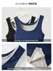 Camisola elegante de dos piezas falsas para primavera/verano para mujer, nuevo top de bloqueo de color estilo coreano retro americano