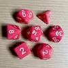 Juego de Dados Poliedros D&D con Patrón de Mármol, Color Mixto Transparente D4D6D8D10D12D20 Caras, Coc, Juego de Mesa, Juego de Siete Piezas