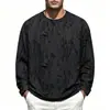Camiseta de manga larga estilo americano para hombre y mujer, de corte holgado, cuello redondo, top informal tipo jersey, para primavera y otoño 2026, transfronterizo