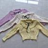 Tejido de Punto Grueso Estilo Tweed con Cuentas para Mujer Otoño e Invierno Top Cuello Muñeca Francés Tejido Estilo Perezoso
