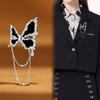 Broche Mariposa de Plisado con Pedrería de Diseño Personalizado Coreano, Pin de Traje de Nicho de Moda y Gama Alta, Accesorio para Ropa