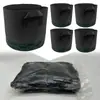 Bolsa de plantación Amazon con borde verde, bolsa de cultivo de fieltro no tejido engrosado sellada al vacío, bolsa de cultivo negra de galón