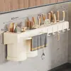 Estante de Almacenamiento para Cocina Montado en la Pared Escurridor para Cubiertos Estante Colgante Multifuncional para el Hogar para Palillos Cuchara Cuchillo Tenedor Espátula