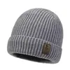 Gorro de Invierno Cálido de Punto para Hombre, Estilo Coreano Moderno Versátil a Prueba de Viento Protección para Orejas Grueso Color Sólido de Lana, Gorro Transfronterizo para Clima Frío