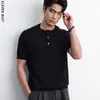 Camiseta de Manga Corta Estilo Coreano para Hombre 2026 Nuevo Verano Holgada Estilo Casual Cuello Redondo Top Tejido para Hombre