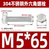 Ventas Directas de Fábrica M3-M12 GB 304 acero inoxidable Tornillo hexagonal exterior cabeza hexagonal tornillo hexagonal