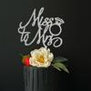 Tx Letras Inglesas Transfronterizas Sr&Sra Acrílico para Pastel de Boda Plug-In Tela Dorado Adornos Decoración de Pastel Personalización