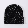 Sombreros Incrustados de Diamantes para Comercio Exterior Transfronterizo, Exclusivamente para Hombres y Mujeres, Gorros de Punto Otoño e Invierno, Gorros Cálidos de Lana, Venta Directa de Fábrica, Ventas Calientes Transfronterizas