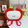 Juguete de Peluche de Manzana Roja de Dibujos Animados Creativo Bolso de Hombro de Gran Capacidad para Niñas, Bolso Cruzado Elegante y Divertido Regalo de Año Nuevo
