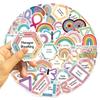 50 pegatinas de la serie sensorial calmante de cruz de arcoíris transfronterizas, decorativas para funda de teléfono móvil DIY, patineta, impermeables, nuevas pegatinas de PVC