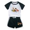 Traje de manga corta para niño y niña del equipo Wangwang, verano dulce estilo occidental, nuevo traje casual de dos piezas de shorts para niña