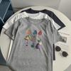 Verano Lindo Hecho a Mano Estéreo Fruta Manga Corta Camiseta Diseño Estampado Copo de Nieve Algodón Estilo Coreano Casual Hombro Derecho Top