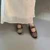 Bailarinas de Terciopelo con Pedrería y Perlas Estilo Retro de Nicho 2026 Nuevos Zapatos Mary Jane de Suela Suave y Corte Bajo Zapatos Franceses de una Sola Pieza