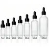 Botella cuentagotas blanca esmerilada 30ml botella dispensadora de esencia 10ml botella cuentagotas para aceites esenciales botella de vidrio de grado alimenticio