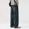 Ropa Popular para Hombre / Otoño 2026 Nuevo Estilo Americano Holgado Recto Streetwear Pierna Ancha Versátil Retro Jeans Pantalones Largos