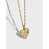 Collar de Plata Esterlina S925 Estilo Coreano INS Nicho Sentido del Diseño Lujo Ligero Simple Patrón de Amor Dorado Cadena Clavicular para Mujer