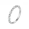Anillo Geométrico de Plata de Ley S925 con Diamante Corte Marquesa Ultrabrillante para Mujer, Lujo Ligero Moda Clásica Sensación de Alta Gama Incrustado con Diamantes Anillo Apilable para Dedo Índice