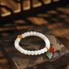 Fresco elegante elegante elegante elegante raíz de Bodhi de jade blanco pulsera creativa cuentas de Buda Wenwan nicho pulsera para amigas