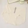 Roupa íntima Modal de Cintura Média sem Costura para Mulheres, Peça Única sem Costura Tamanho Grande para Quadris Largos, Shorts Triângulo Feminino com Letras