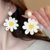 Pendientes de Flor de Malla Perla Aguja de Plata Borla Primavera y Verano Frescos Dulces Super Inmortales Pura Pasión Pendientes de Moda Venta al por Mayor