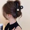 Presilha de cabelo grande estilo coreano, presilha de tubarão para meninas com cabelo grosso, grampo de cabelo de alta qualidade e requintado para a parte de trás da cabeça