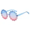 Gafas de Sol Redondas con Flores de Margarita de Colores Rodeando el Marco Decoración de Playa Hawái Gafas de Sol para Foto de Bebé