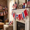 Suministro exclusivo transfronterizo: Banderas de Tiras Temáticas del Día de la Independencia de Fieltro Americano en Rojo, Azul y Blanco, Dropshipping OEM