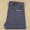 Calça Jeans Masculina de Lyocell com Elastano Cinza Fina Reta Slim Fit Nova de Verão Jeans de Luxo High-End