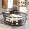 Lavado a Mano Lavabo Integrado para Ropa Hogareño Extra Grande de Plástico Transparente con Tabla de Lavar Espesado y Profundizado Lavabo para Ropa