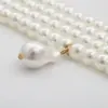 Joyas: Collar de Perlas Sencillo de Múltiples Capas, Collar Barroco de Forma Irregular Estilo Europeo y Americano para Mujer, Collar de Acero de Titanio para Mujer Que No Se Desvanece