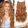 Peluca Kony Estilo Europeo y Americano Peluca para Mujer Postizo Natural Pieza Única Cabello Largo Rizado Fibra de Alta Temperatura Extensiones de Cabello con Hilo de Pescar