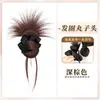 Peruca com Cabeça de Bola de Pena Amarrada Baixo, Grampo de Cabelo, Faixa de Cabelo, Cabeça de Botão de Flor, Acessórios de Cabelo Naturais Fofos, Bolsa para Peruca
