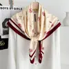 Nuevo Pañuelo Cuadrado Grande de 90 cm, Elegante Pañuelo de Seda Sarga para Mujer, Bufanda Chal de Moda para Primavera y Otoño para Decoración