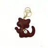 Pingente de Gato Cartoon Fofo em Couro, Chaveiro Exquisito de Gatinho, Decoração de Pingente de Alta Qualidade para Bolsas, Carros e Malas