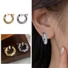 Nuevos pendientes de clip de circonita de lujo con tornillo para orejas sin perforar, pendientes versátiles de alta gama para el día a día, pendientes minimalistas elegantes de nicho