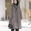 Chaqueta Larga de Plumas Talla Grande para Mujer, Invierno 2026 Cálida Espesa de Plumón de Pato Blanco, Moda y Rejuvenecedora Chaqueta de Plumas de Calidad