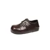 Sapatos Birkenstock de couro sintético para mulheres, novidade outono 2026 estilo britânico mocassins casuais de sola grossa com fivela de cinto