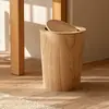 Papelera de madera con tapa abatible Creativa para Hogar B&B Hotel Cubo de basura Sala de estar Dormitorio con tapa Papelera con tapa abatible