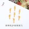 Retención de color fuerte Arena dorada de Vietnam método antiguo accesorios DIY colgante de cuchara para bebé arena dorada colgante de joyería para alimentos Jade real collar colgante