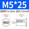 Stud de rebitagem de furo cego galvanizado coluna de porca de rebite stud de prensagem de chapa metálica coluna de rebitagem BSO-M2M2.5M5M6M8