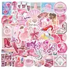 50 Pegatinas de Chica de la Costa Rosa para Funda de Teléfono Móvil Portátil Chica Linda Pegatinas Decorativas Rosas