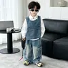Conjunto Guapo y Elegante para Niños Primavera y Otoño 2026 Nuevo Otoño Estilo Coreano Estilo Urbano Ropa Infantil Chaleco Conjunto de Tres Piezas Moderno